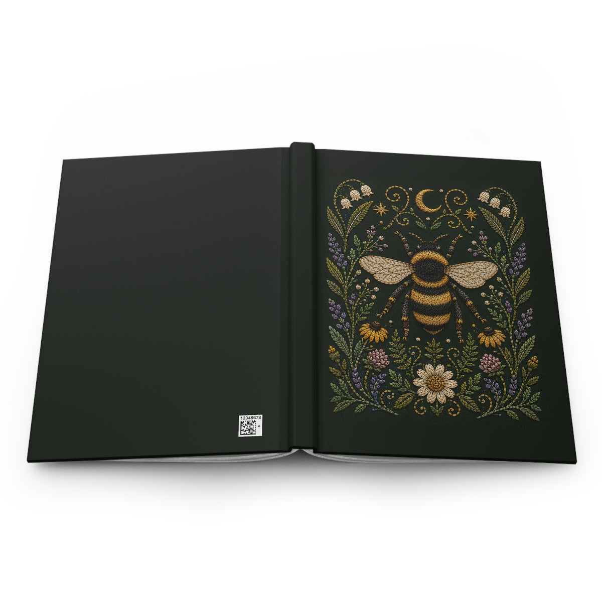 Journal Notebook, Hardcover Lined - Bee & Wildflowers