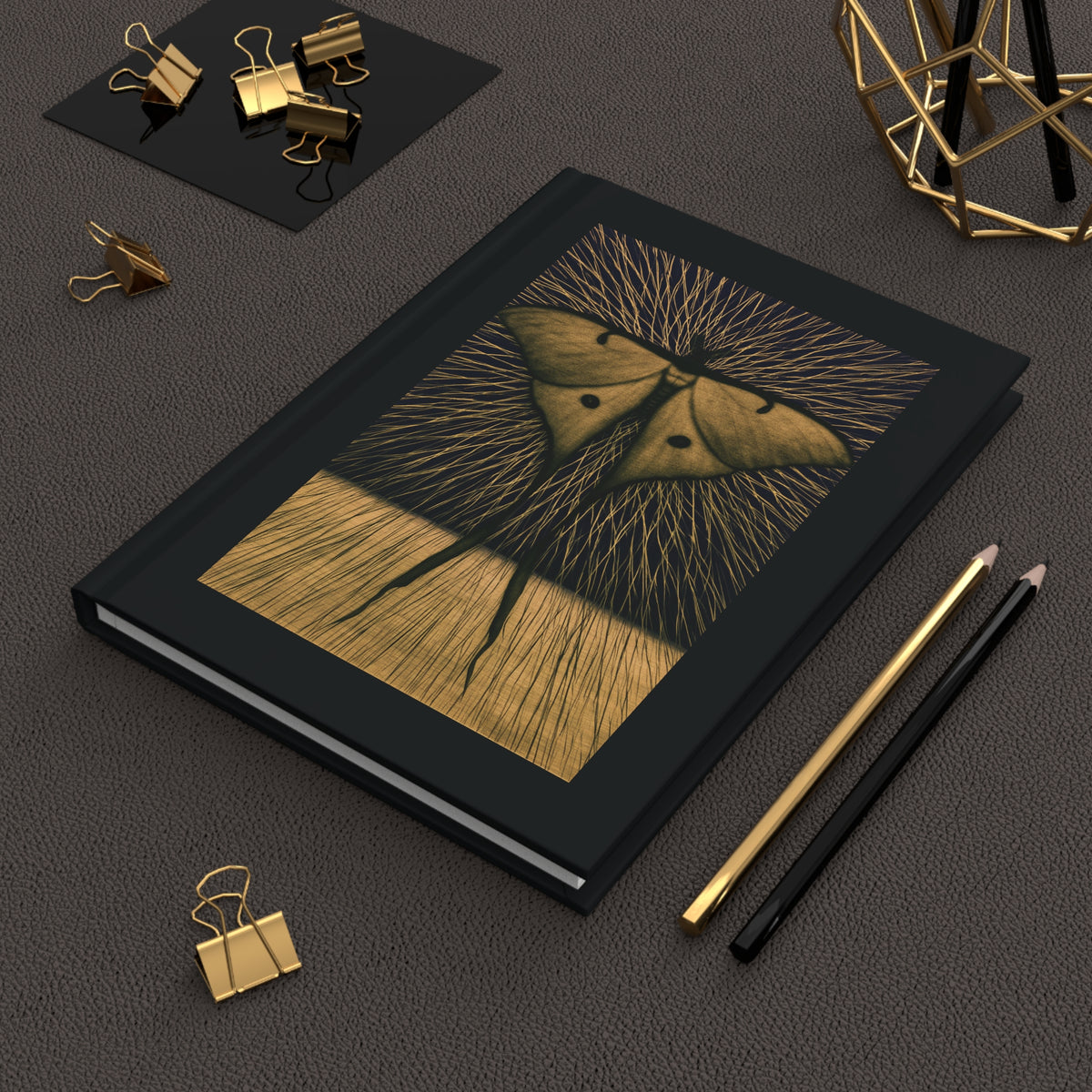 Journal Notebook, Hardcover Lined — Long Tall Luna Moth