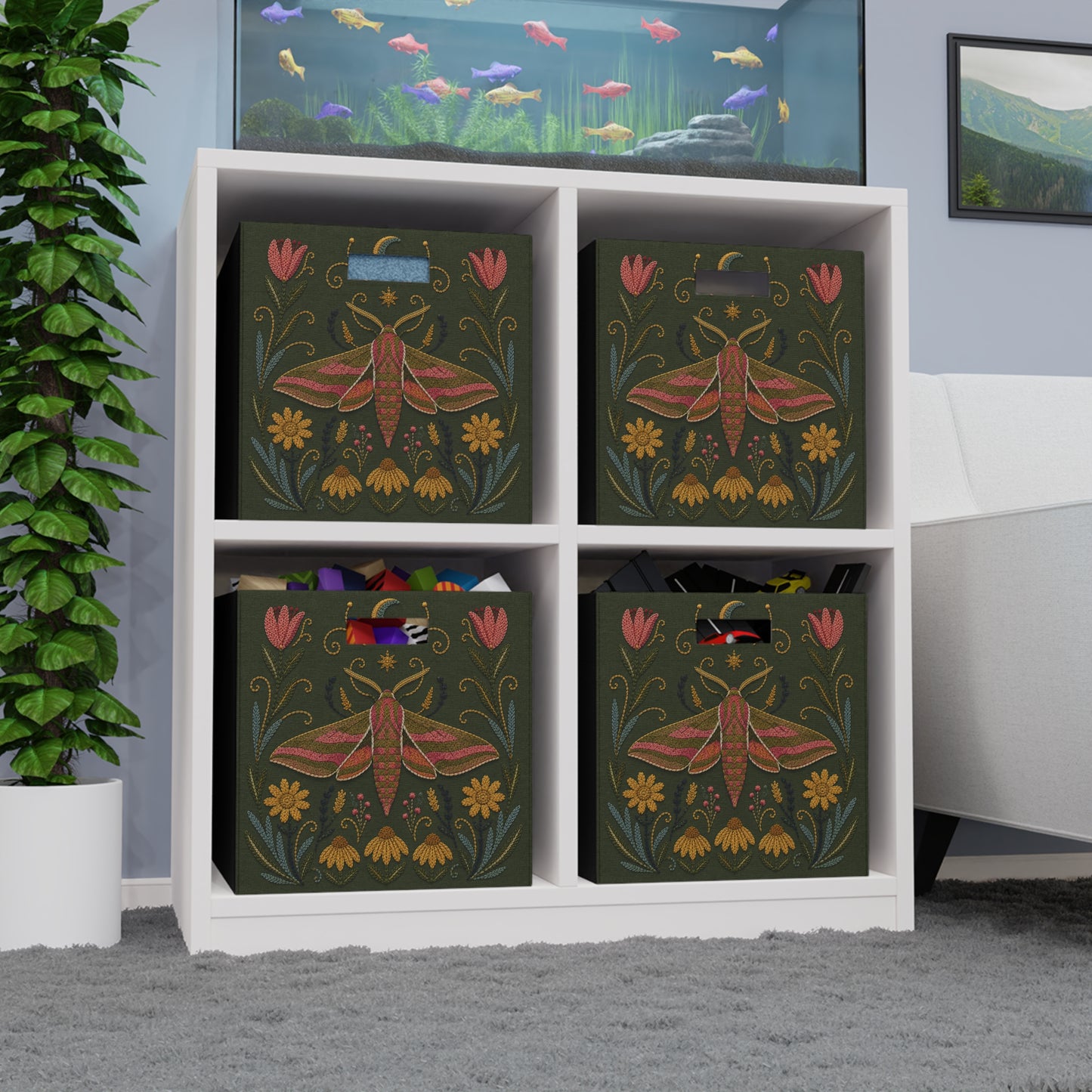 Elephant Hawk Moth Felt Storage Box