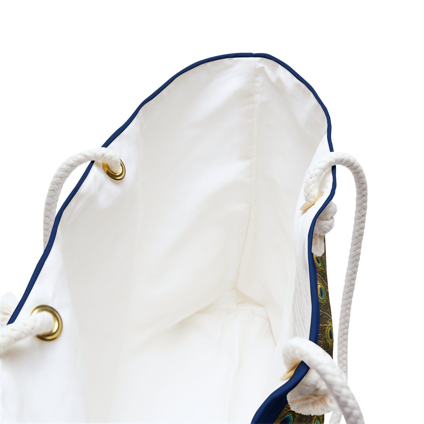 Peacock Feather Weekender Bag — Blue Travel Tote with Vibrant Peacock Design