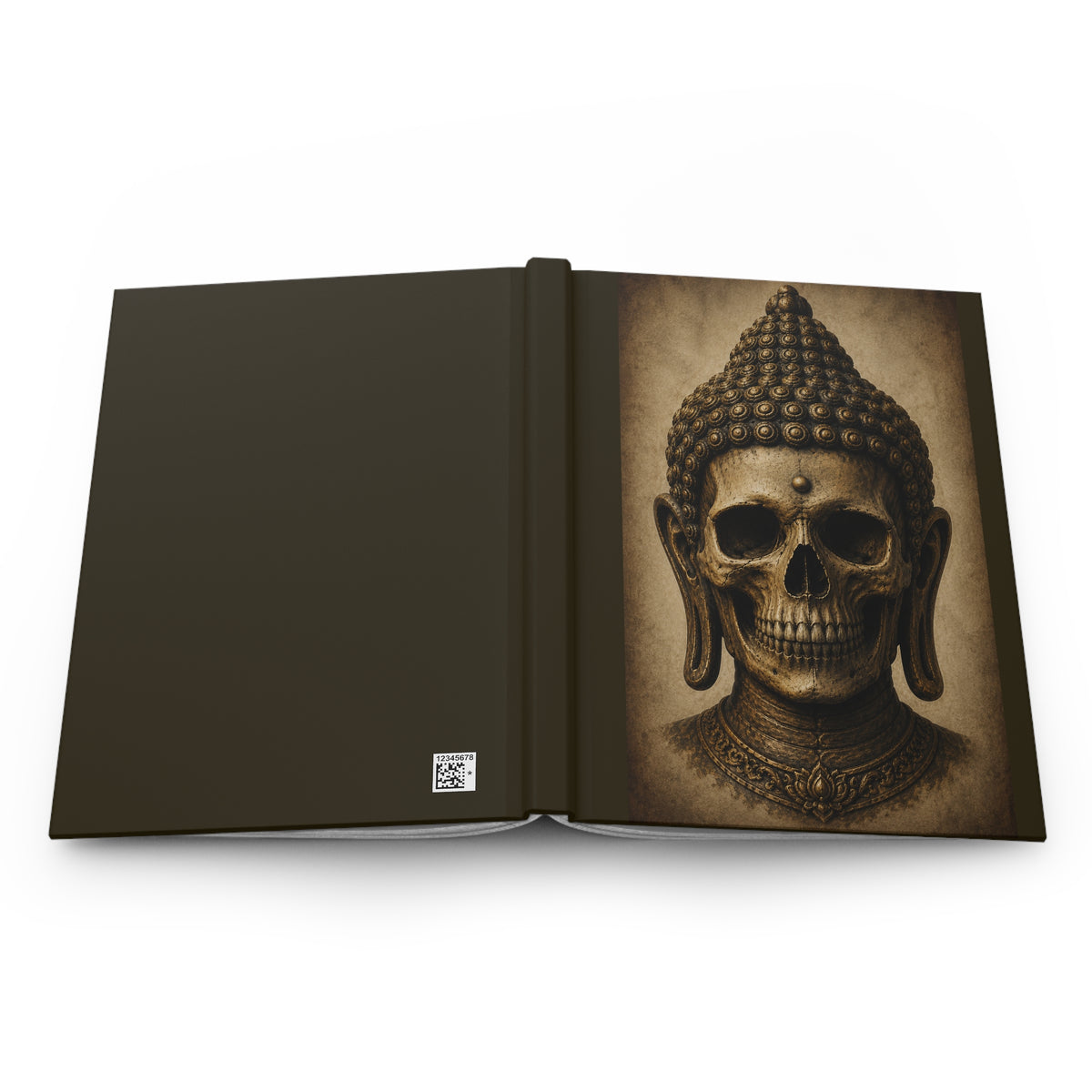 Journal Notebook, Hardcover Lined - Buddha Skull (black)