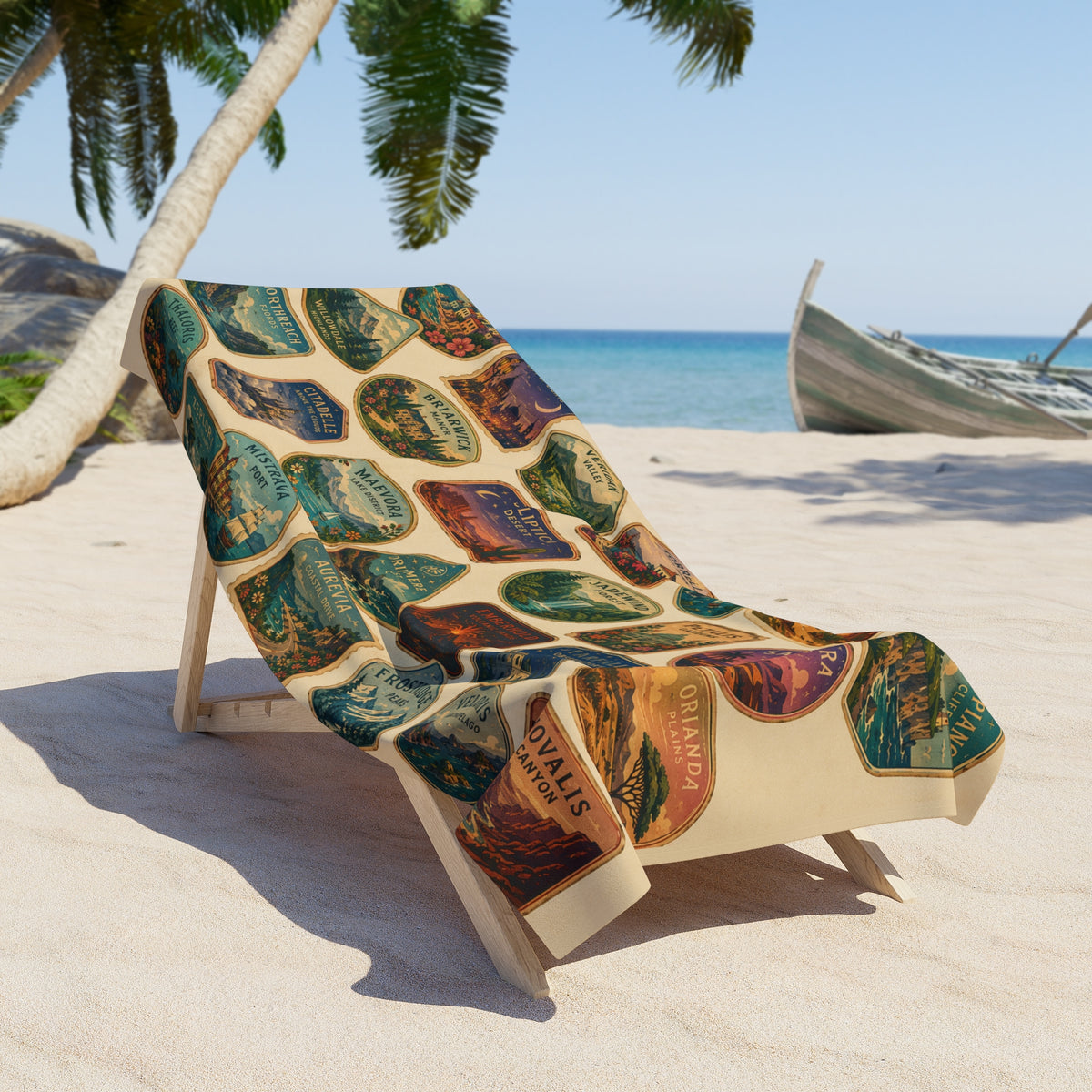 Towel, Beach - RetroTravel Patches
