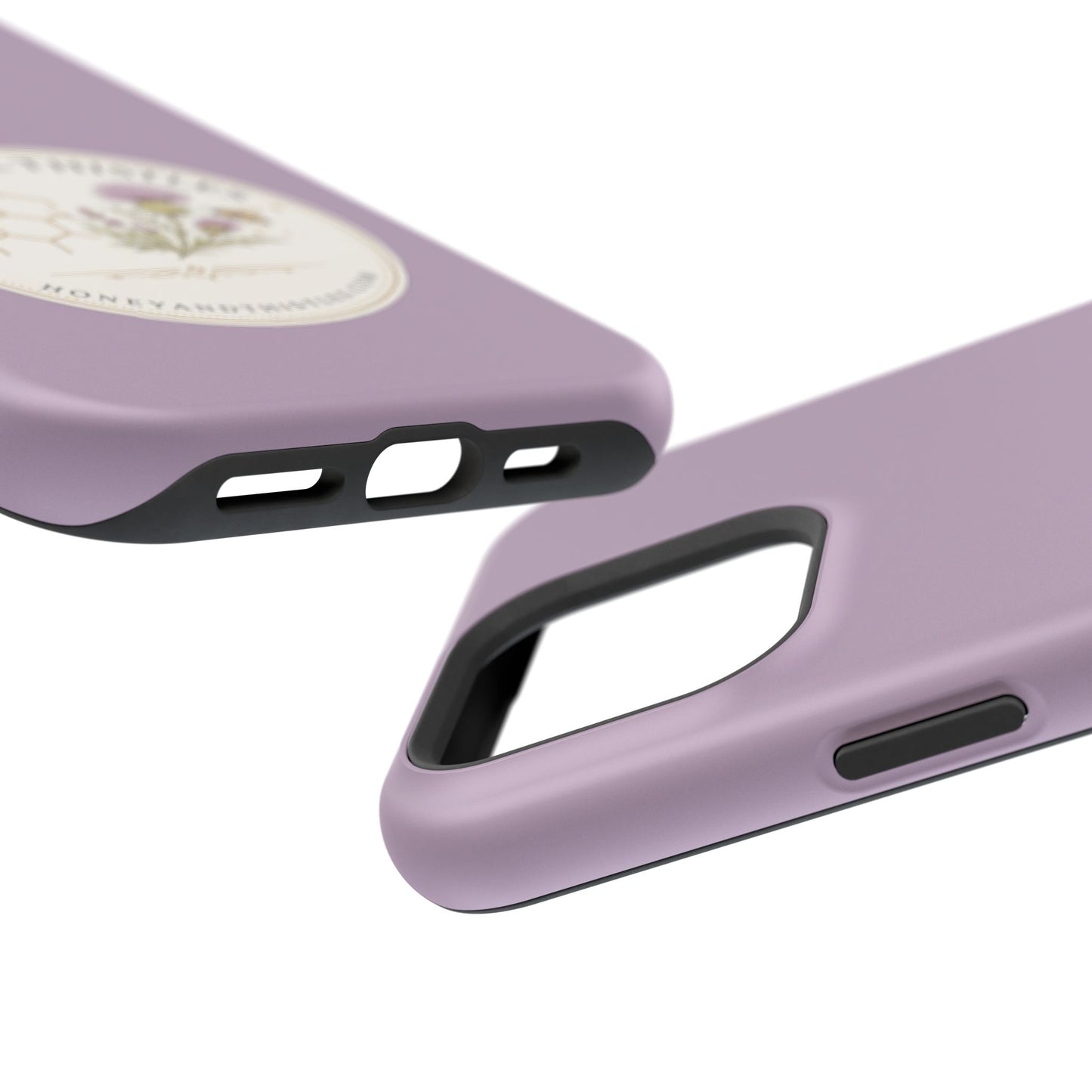 Floral Honey & Thistles Magnetic Phone Case — Impact-Resistant MagSafe-Compatible