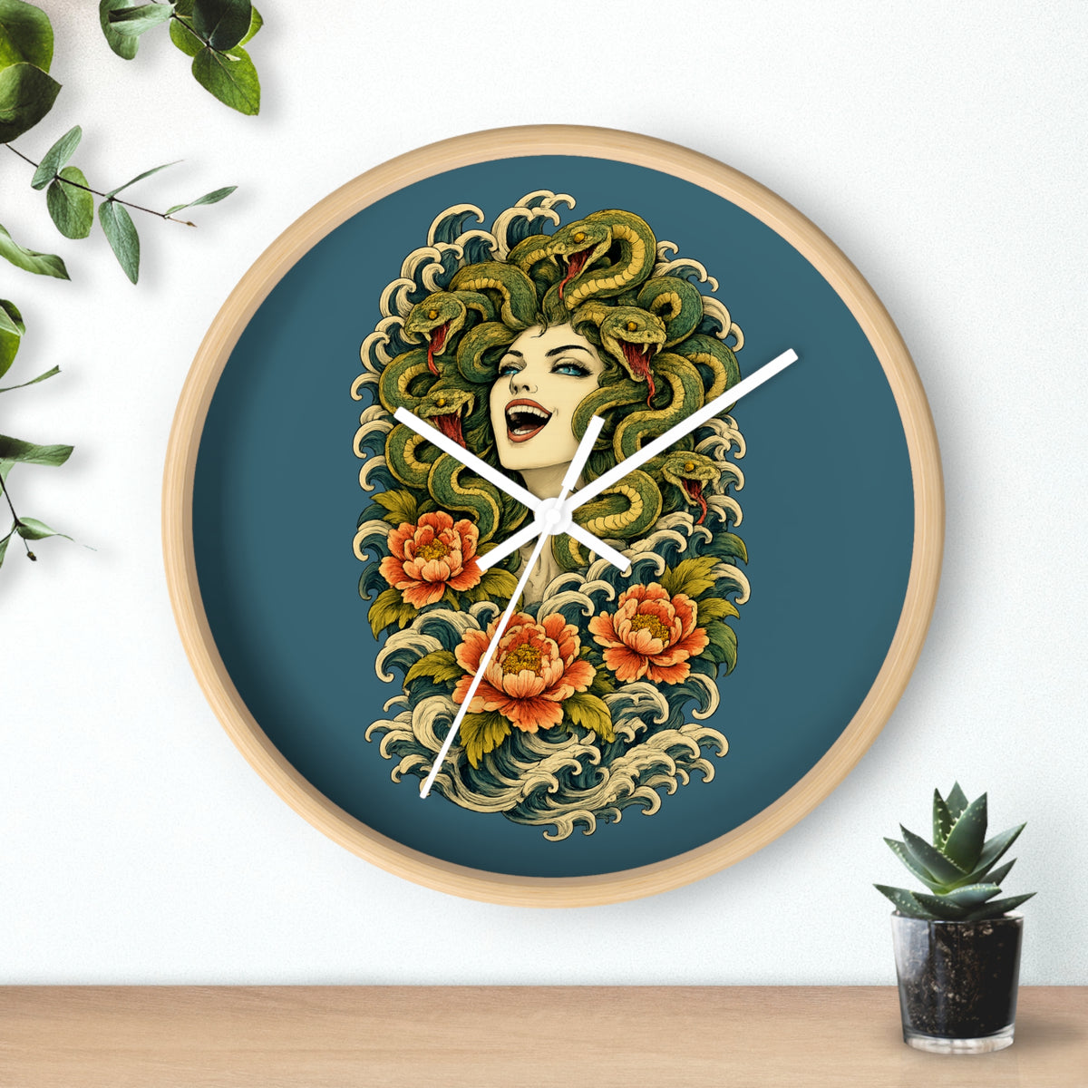 Clock, Wall Acrylic - Medusa Snake Head
