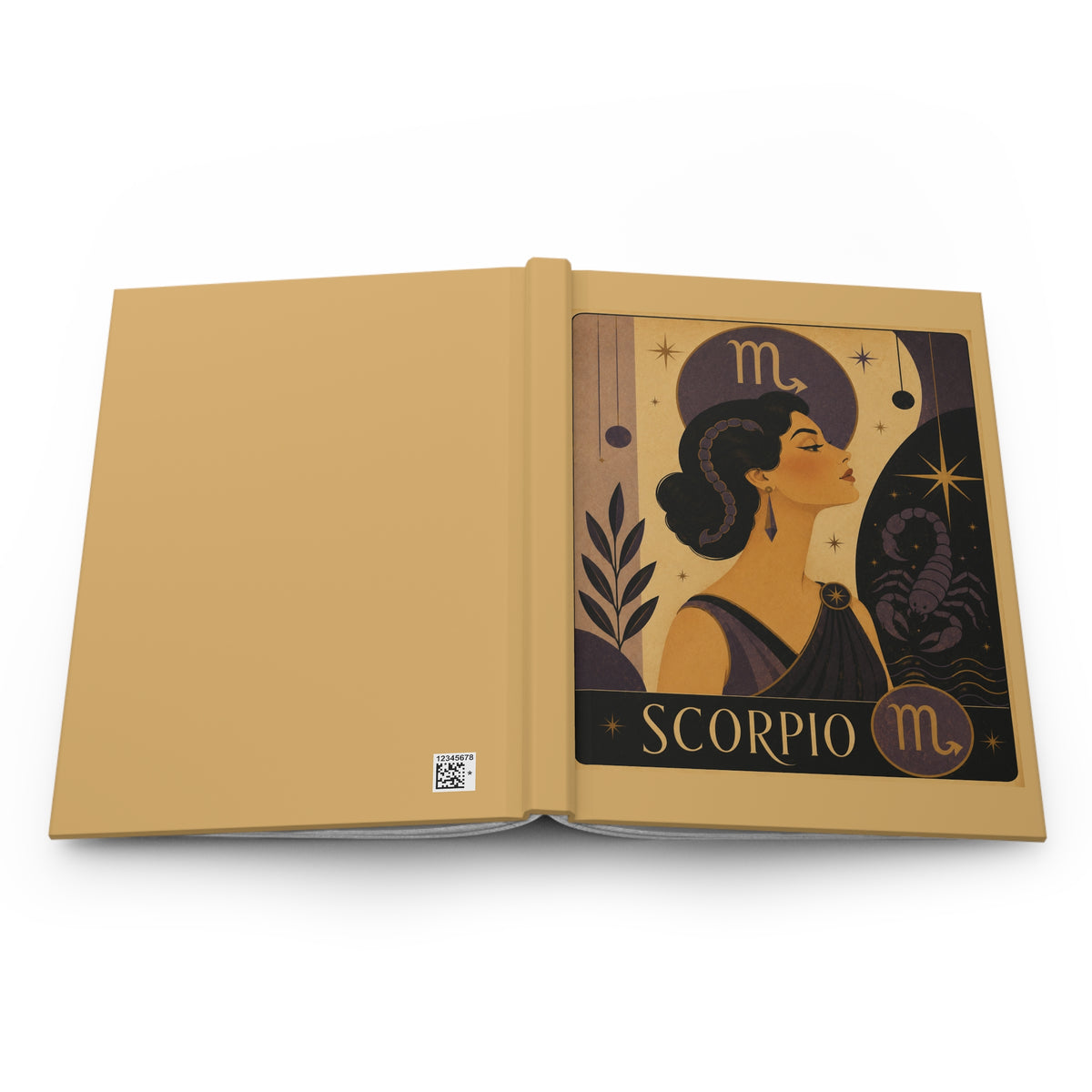 Journal Notebook, Hardcover Lined - Retro Scorpio Zodiac