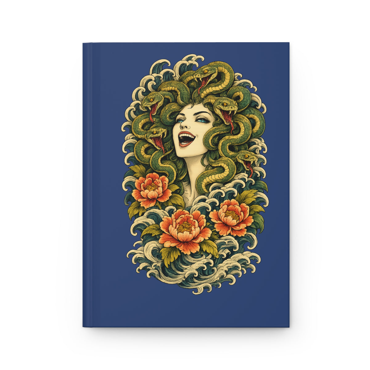 Journal Notebook, Hardcover Lined - Medusa Snake Head