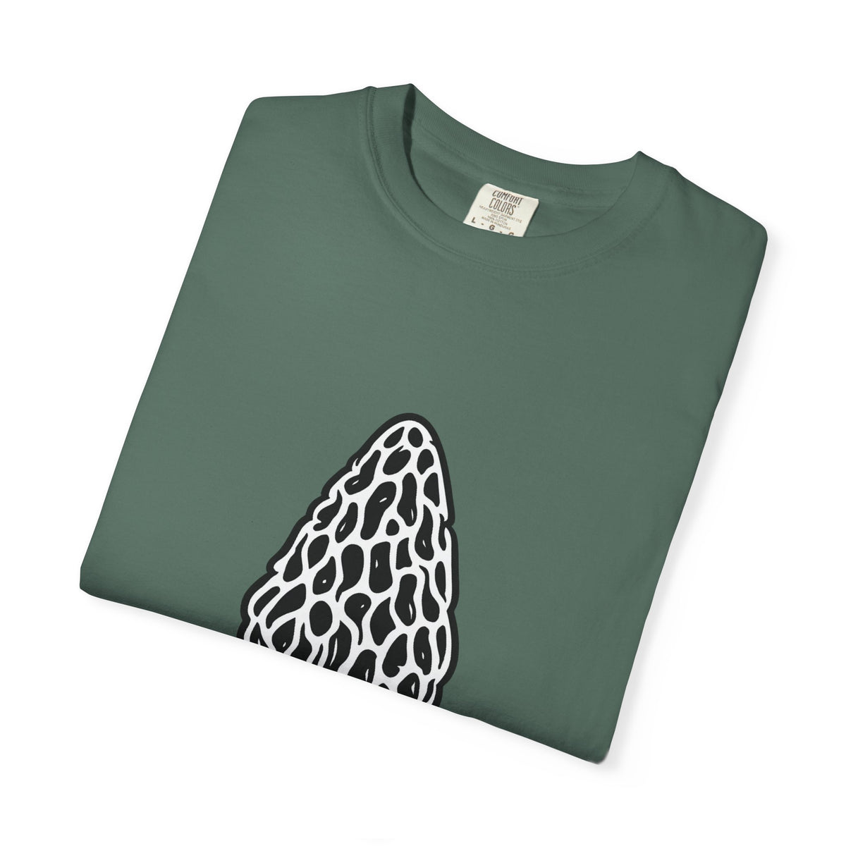 T-Shirt, Short Sleeve Boxy Crew Neck - Hand-Drawn Forager Morel Mushroom