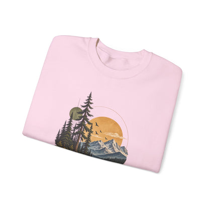 Sweatshirt, Crew Neck - Mountain Lake Sunset