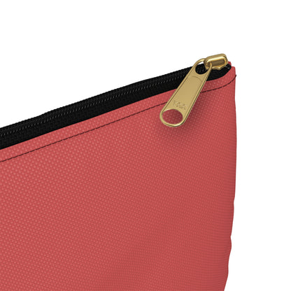 Zebra Dark Coral Accessory Pouch