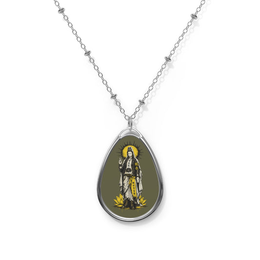 Quan Yin - Punk Compassion Necklace Tear Drop Pendant