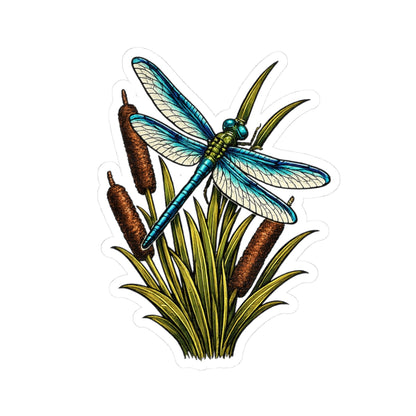 Sticker,  Kiss-Cut - Dragonfly & Cattails