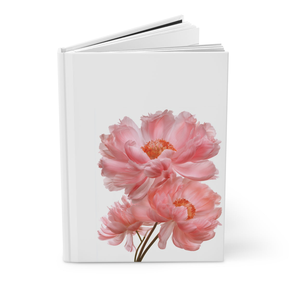 Journal Notebook, Hardcover Lined - Peonies in Bloom