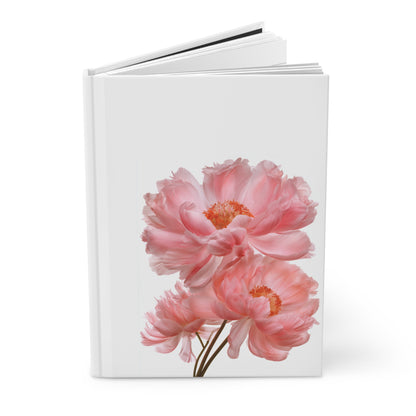 Journal Notebook, Hardcover Lined - Peonies in Bloom