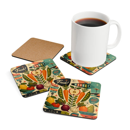 Mid-Century Modern Grocery Shopping Coasters (Set of 4)