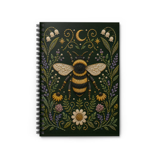Bee & Wildflower Spiral Notebook Lined