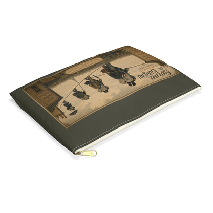 Vintage 'Équilibre de Bureau' Accessory Pouch – Retro Circus Elephant Tightrope Design