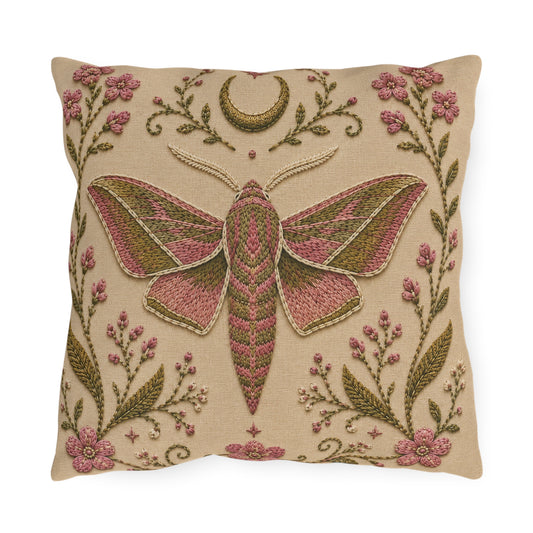 Elephant Hawk Moth Outdoor Pillow