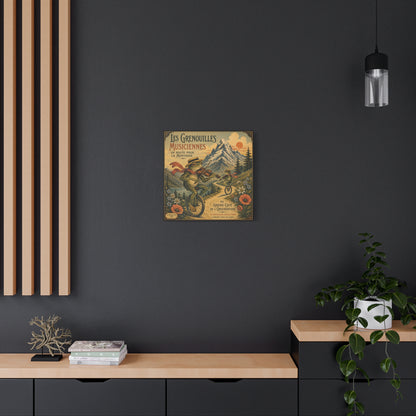 Vintage Frog Musicians Canvas Art – 'Les Grenouilles Musiciennes' Stretched Matte Print
