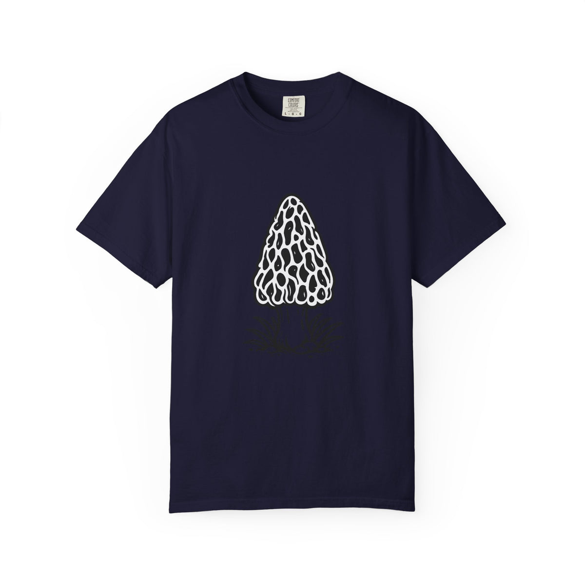 T-Shirt, Short Sleeve Boxy Crew Neck - Hand-Drawn Forager Morel Mushroom