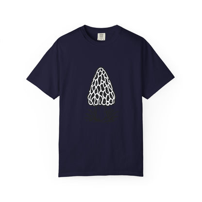 T-Shirt, Short Sleeve Boxy Crew Neck - Hand-Drawn Forager Morel Mushroom
