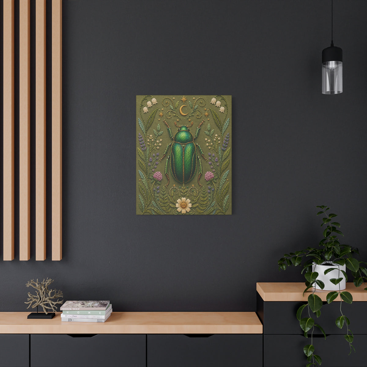 Canvass Art Print - Botanical Scarab