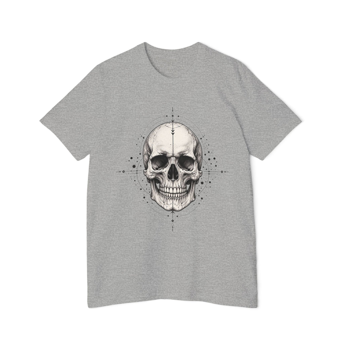 T-Shirt, Short Sleeve Boxy Crew Neck - Geometric Skull