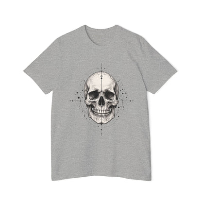 T-Shirt, Short Sleeve Boxy Crew Neck - Geometric Skull