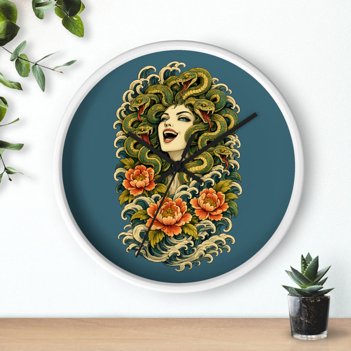 Clock, Wall Acrylic - Medusa Snake Head