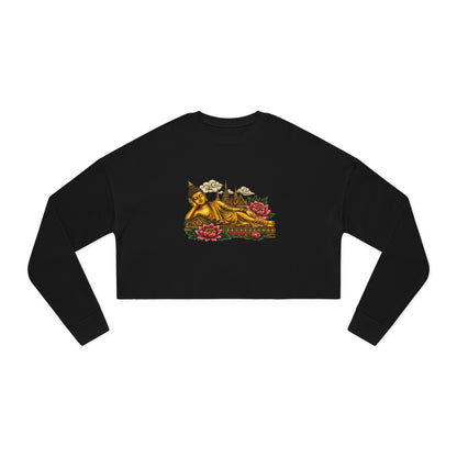 Recline with Buddha Cropped Long Sleeve T-Shirt