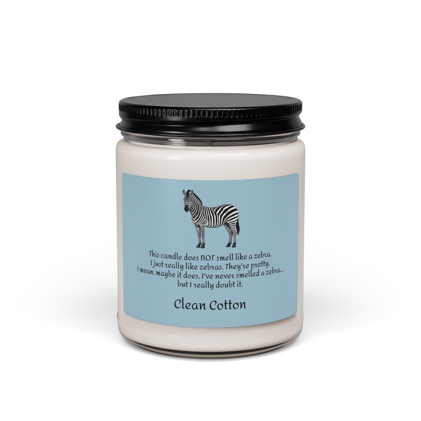 Zebra Scented Candle - Clean Cotton