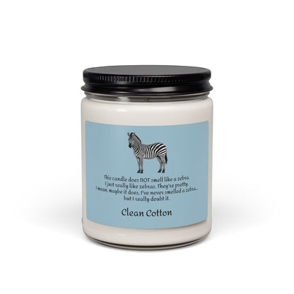 Zebra Scented Candle - Clean Cotton