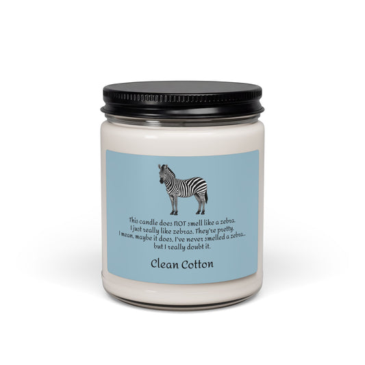 Zebra Scented Candle - Clean Cotton