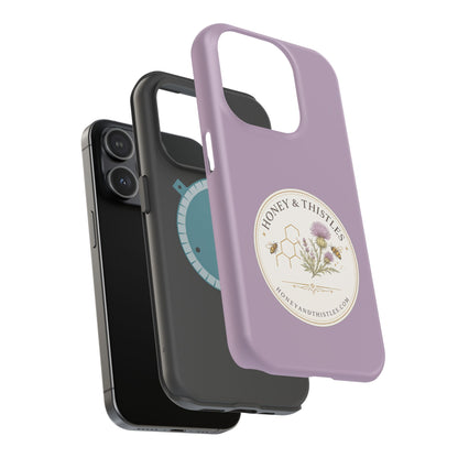 Floral Honey & Thistles Magnetic Phone Case — Impact-Resistant MagSafe-Compatible