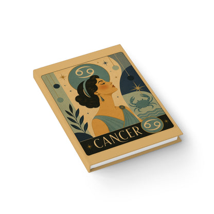 Journal Notebook, Hardcover Blank - Retro Cancer Zodiac