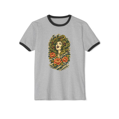 Medusa Having a Chuckle Ringer T-Shirt
