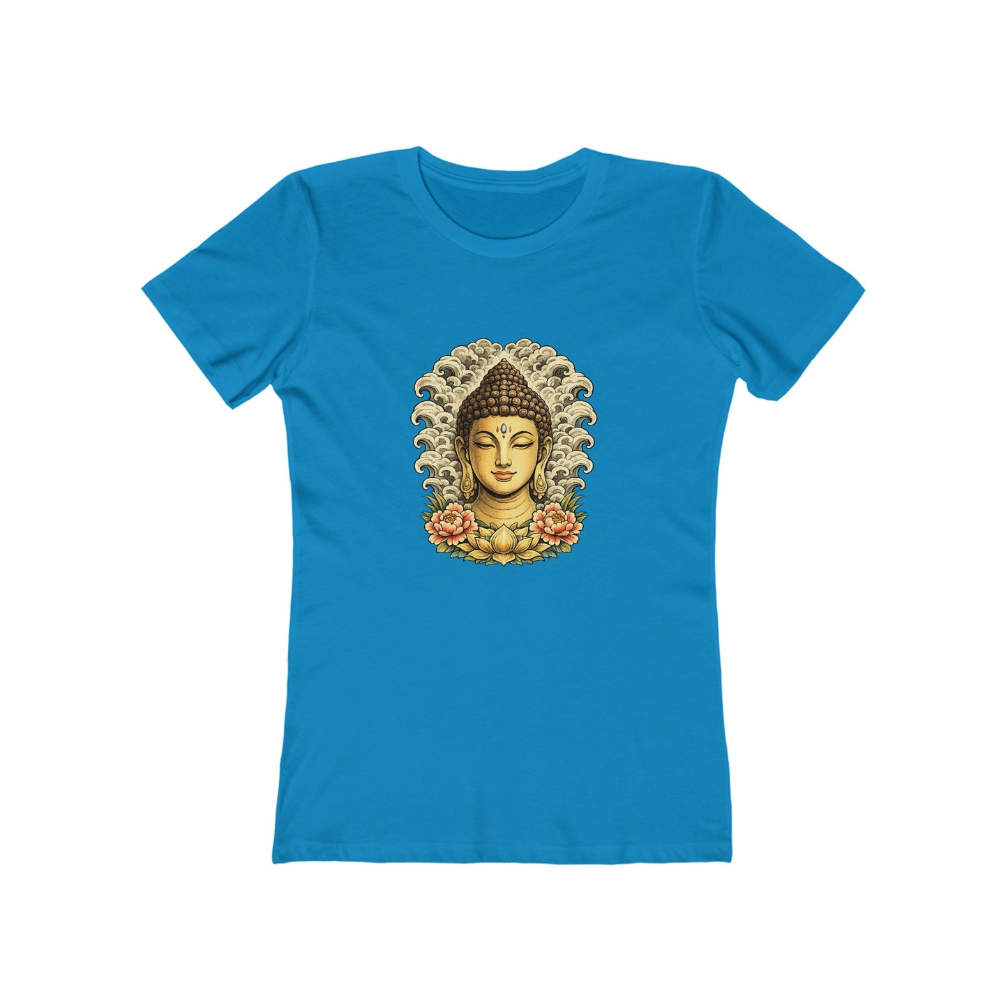 Buddha Head with Floral Accents T-Shirt