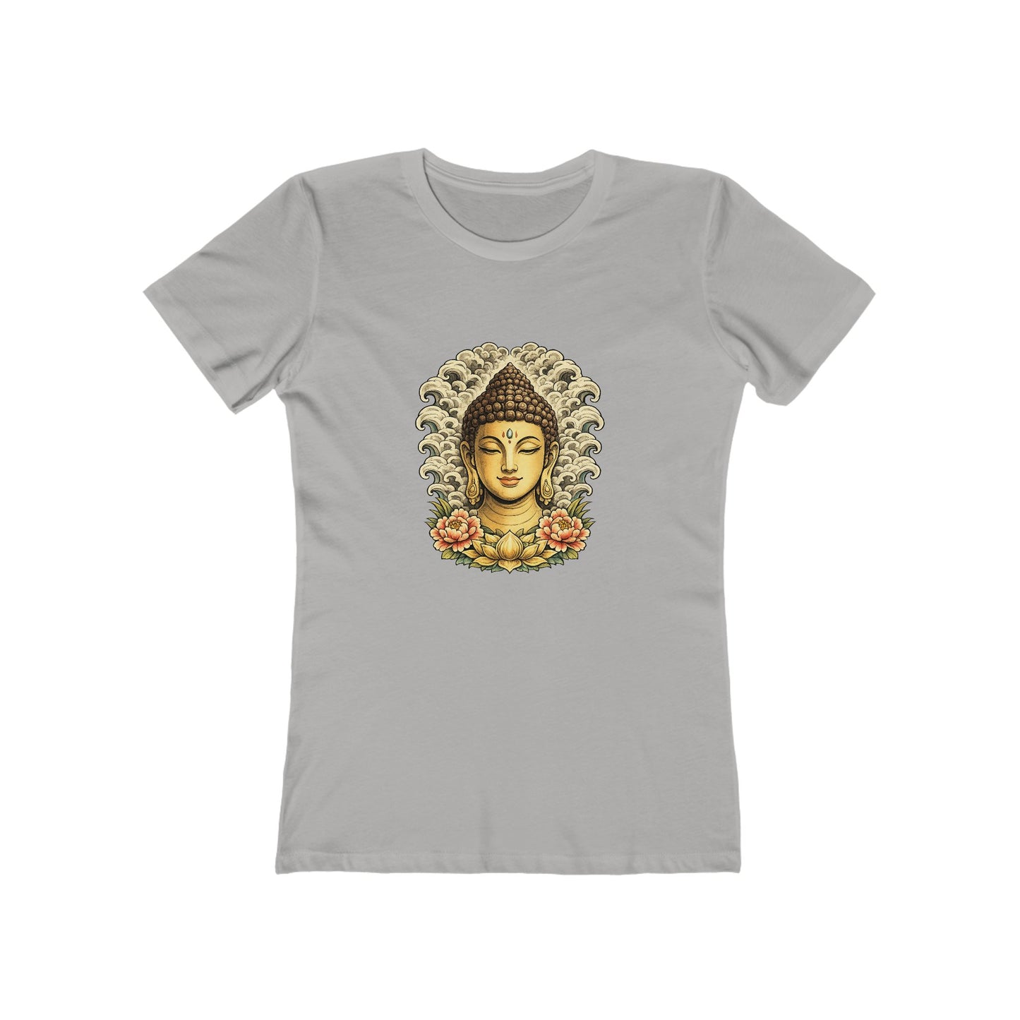 Buddha Head with Floral Accents T-Shirt