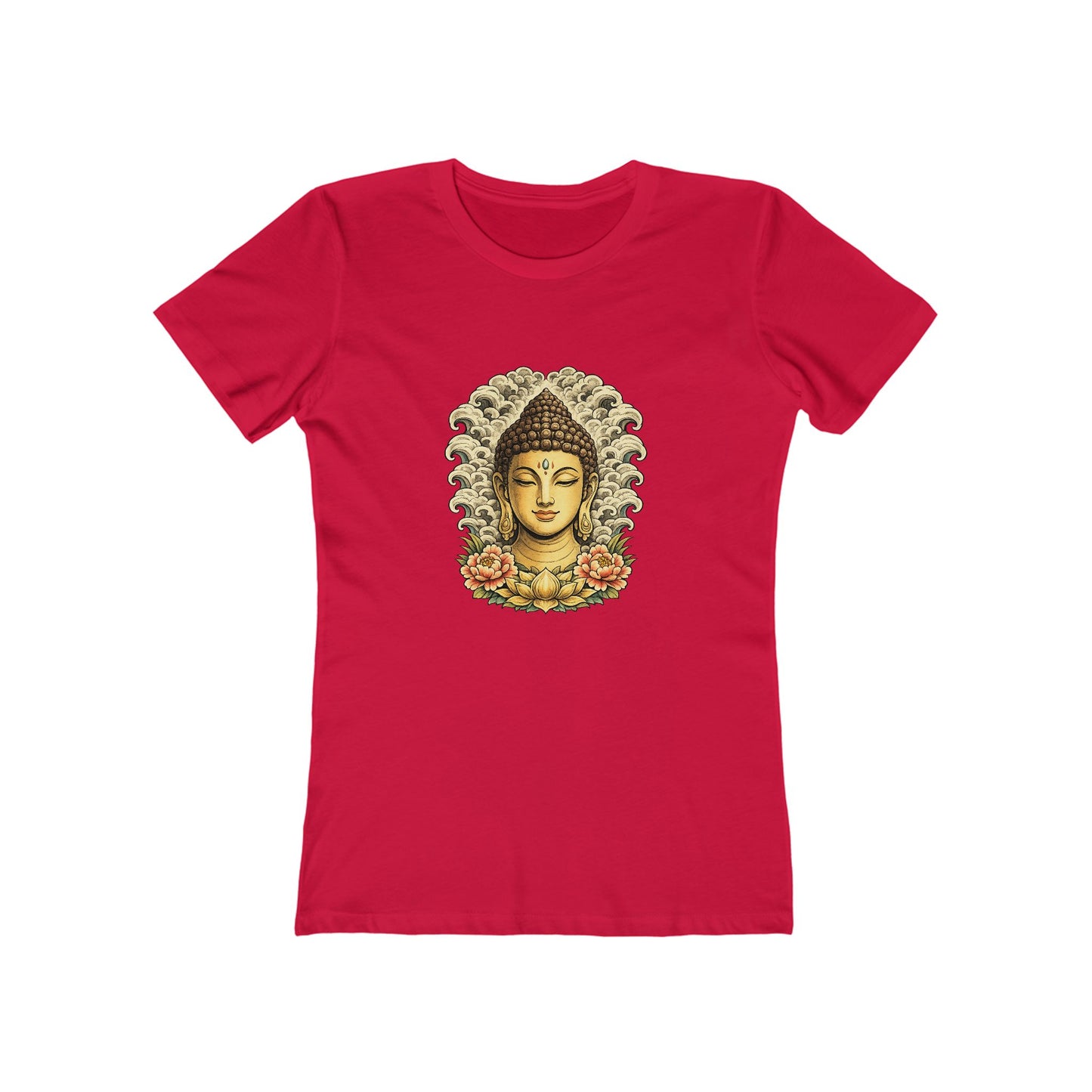 Buddha Head with Floral Accents T-Shirt