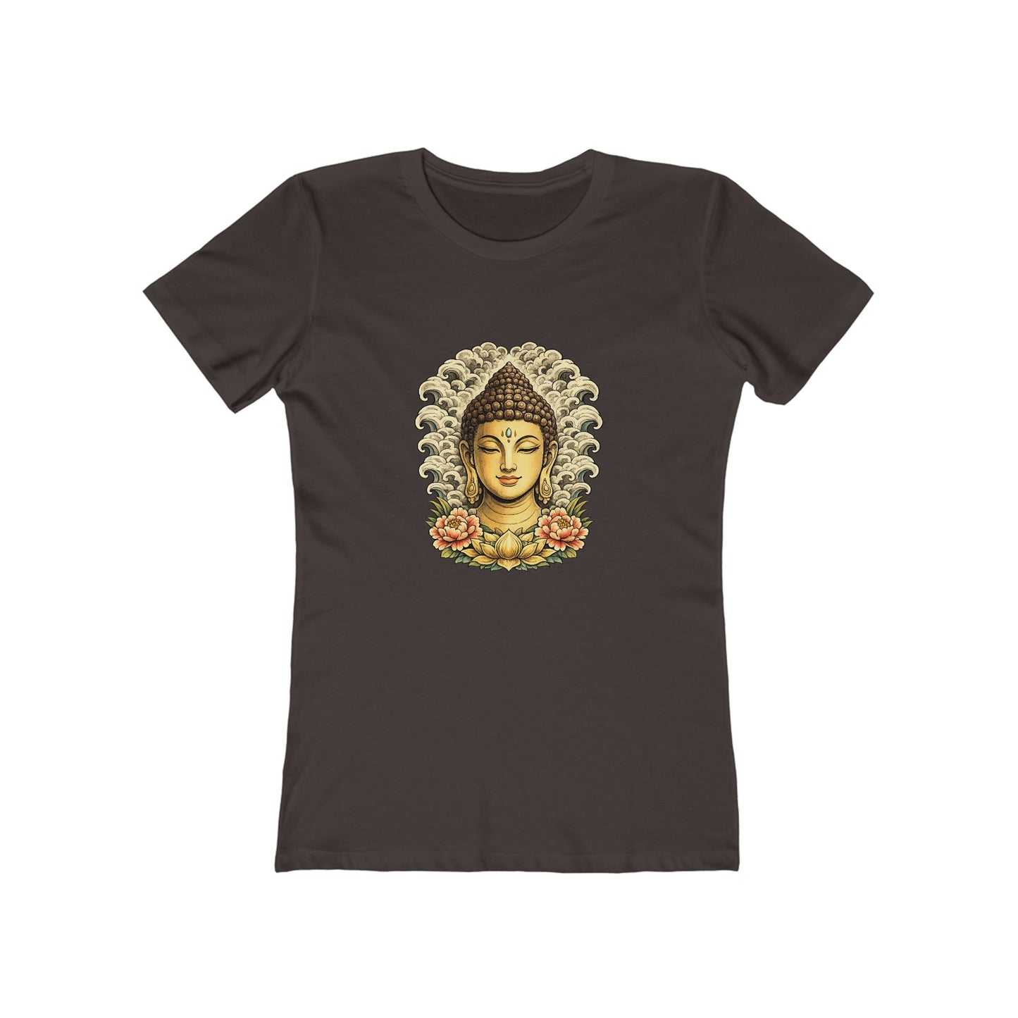 Buddha Head with Floral Accents T-Shirt