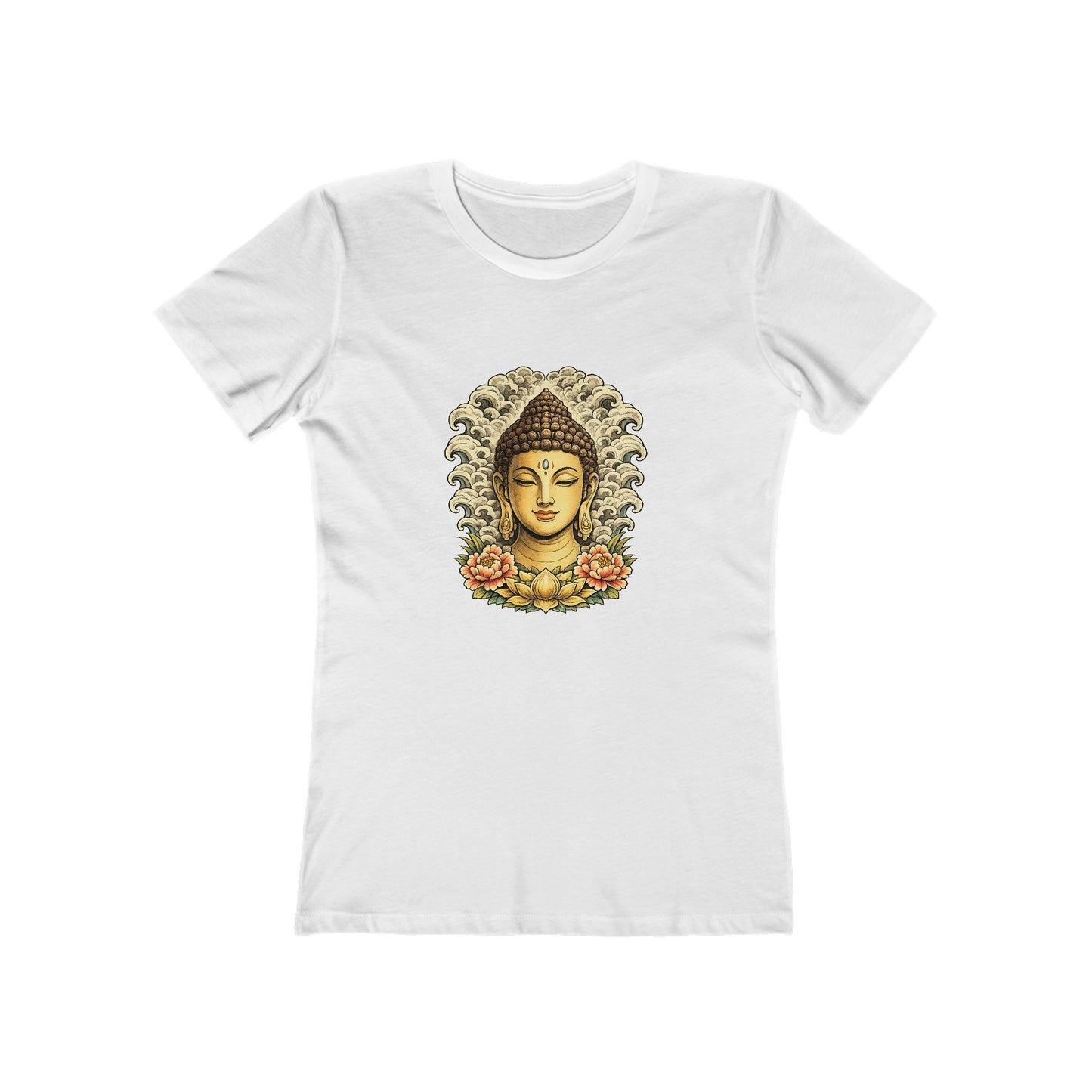 Buddha Head with Floral Accents T-Shirt