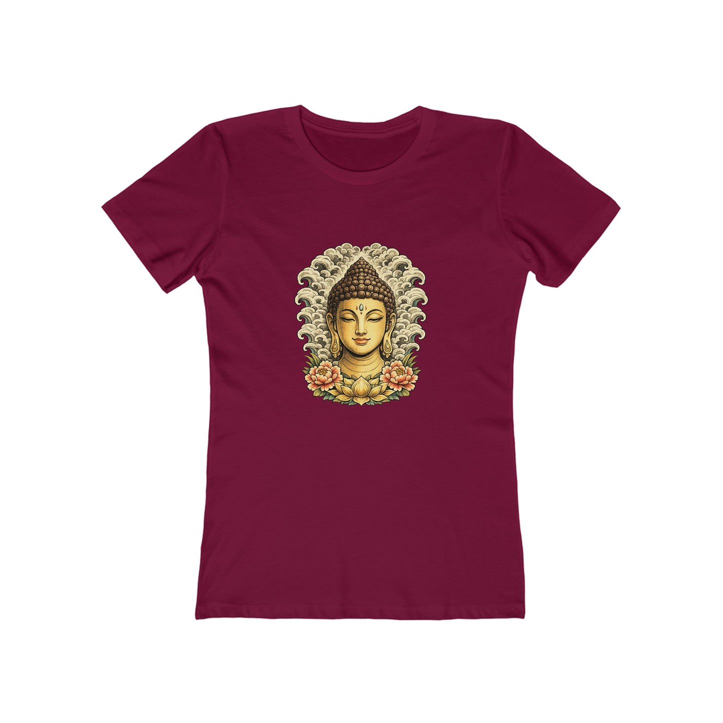 Buddha Head with Floral Accents T-Shirt