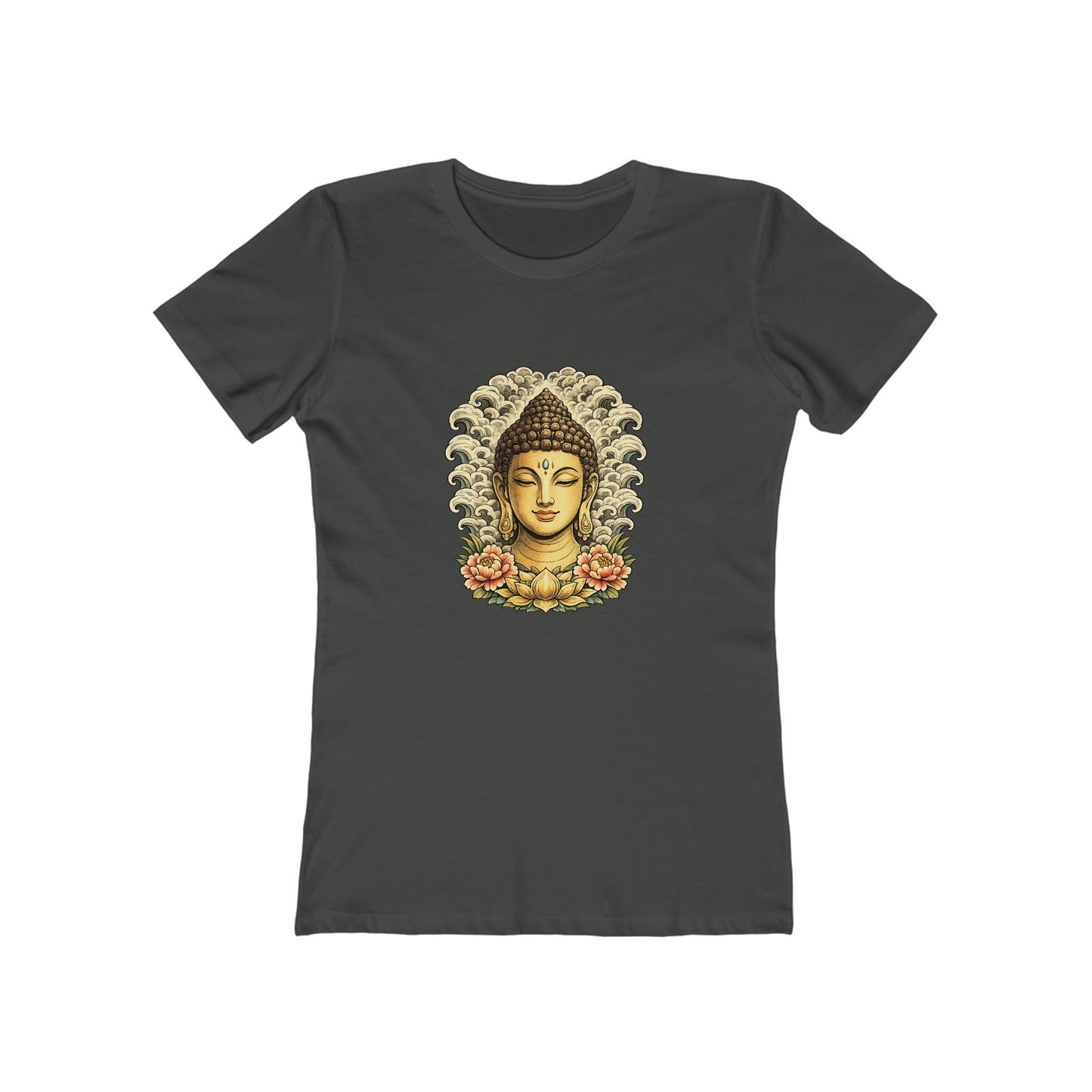 Buddha Head with Floral Accents T-Shirt