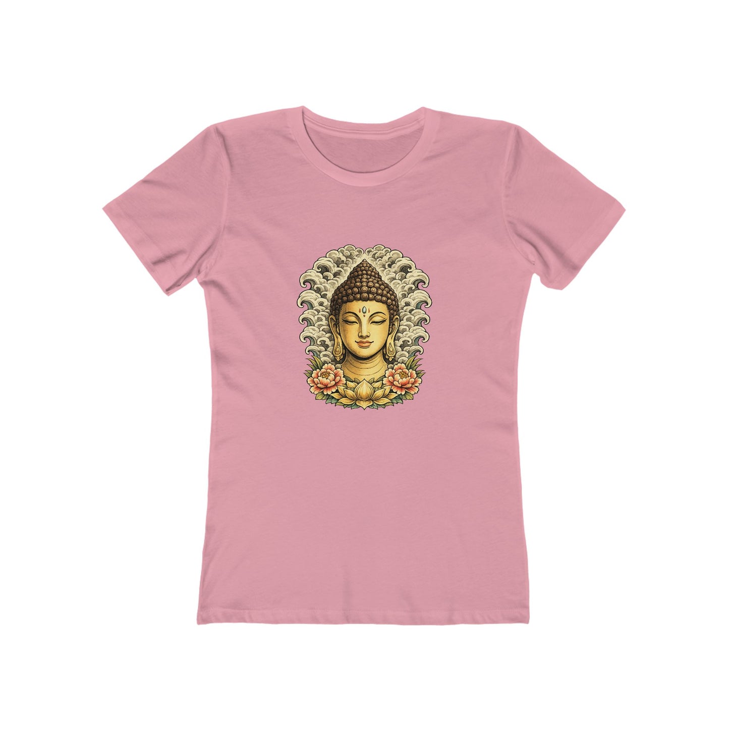 Buddha Head with Floral Accents T-Shirt