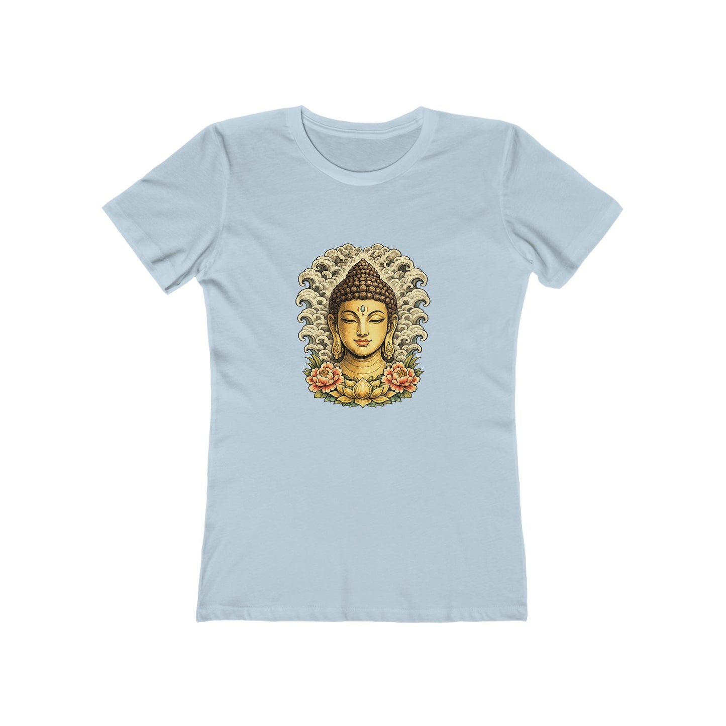 Buddha Head with Floral Accents T-Shirt