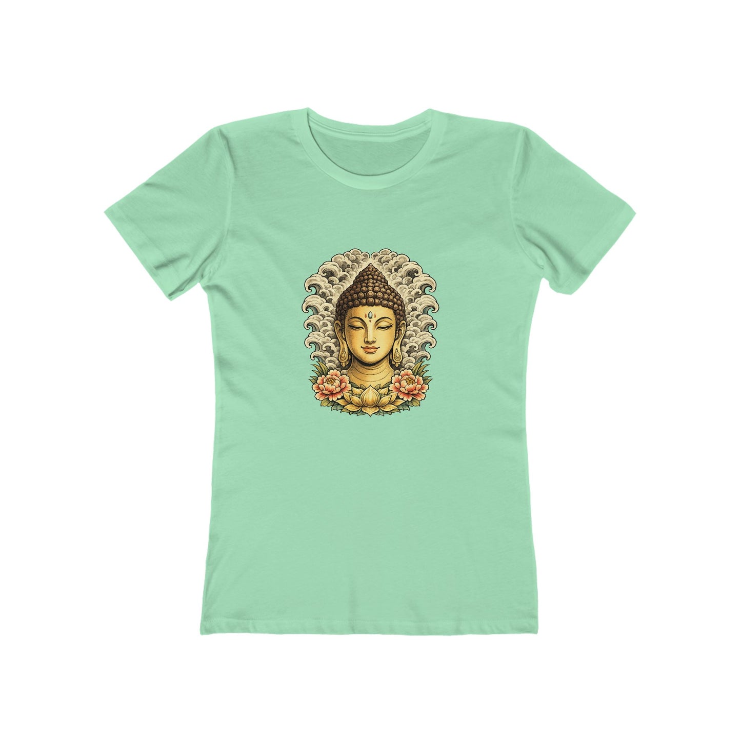 Buddha Head with Floral Accents T-Shirt