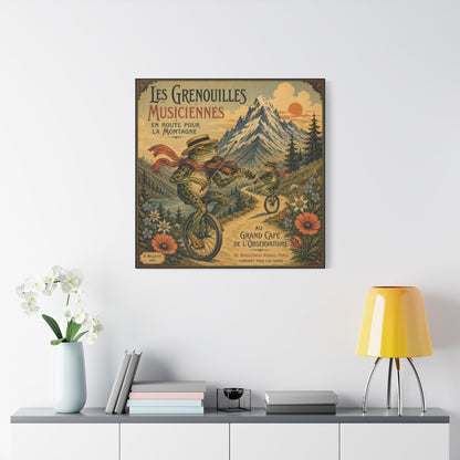 Vintage Frog Musicians Canvas Art – 'Les Grenouilles Musiciennes' Stretched Matte Print