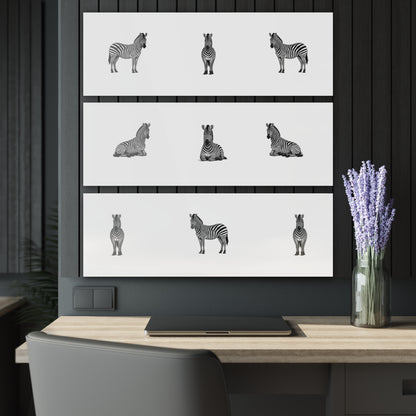 Canvass Art Print -Zebra Triptych