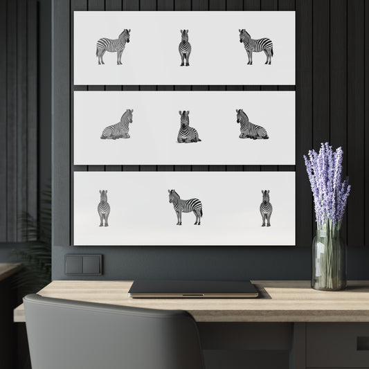 Zebra Minimalist Triptych Acrylic Wall Art