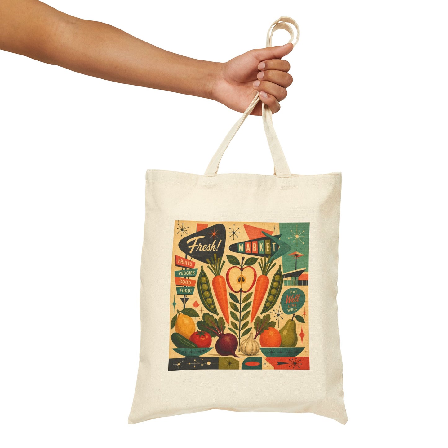 Mid-Century Modern Cotton Canvas Tote Bag