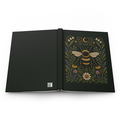 Journal Notebook, Hardcover Lined - Bee & Wildflowers